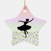 Dancer amongst the stars and pink sky ornament