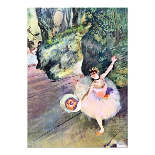 Dancer with a Bouquet of Flowers by Edgar Degas Invitations