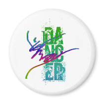 DANCER with DANCER ARTWORK Refrigerator Magnets