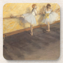 Dancers Practicing at the Barre by Edgar Degas Beverage Coasters