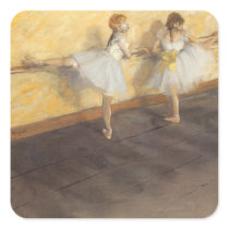 Dancers Practicing at the Barre by Edgar Degas Square Sticker