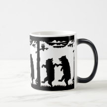 Dancing Bears Black Silhouette Coffee Mug
