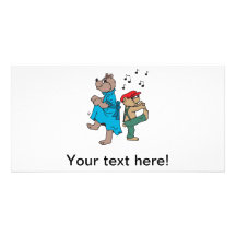 Dancing bears cartoon photo cards