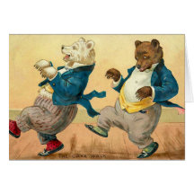 Dancing Bears New Years Wishes Card