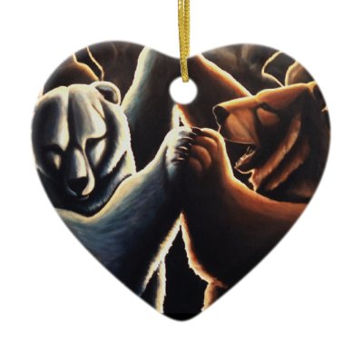 Dancing Bears Ornament Multicultural Love Gifts by artist_kim_hunter