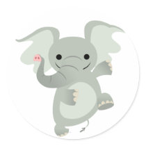 Dancing Cartoon Elephant  Sticker
