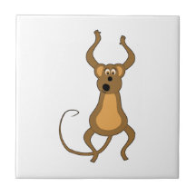 Dancing Cartoon Monkey Tiles