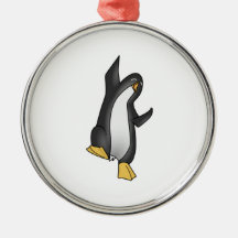Dancing Cartoon Penguin Ornament