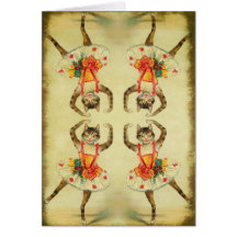 Dancing Cat Greeting Card