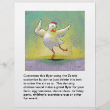 Dancing chicken fun art cute colourful happy dance custom flyer