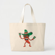 Dancing Chili Pepper Canvas Bags