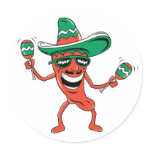 Dancing Chili Pepper Sticker