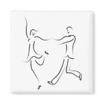 Dancing Couple Sketch Fridge Magnets