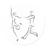 Dancing Couple Sketch Round Sticker