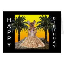 Dancing Dachshund Birthday Leis Card