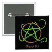 Dancing Earth Pentacle Pinback Buttons