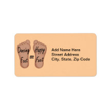 Dancing Feet Are Happy Feet Custom Address Labels