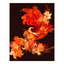 Dancing Firebirds Abstract Art Letterhead