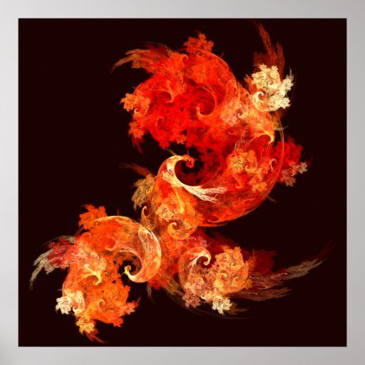 Dancing Firebirds Abstract Art Print