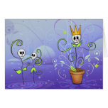 Dancing Flower Skulls Card