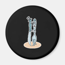 dancing fork and knife refrigerator magnet