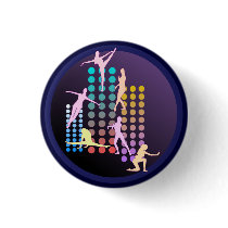 Dancing girl pinback buttons