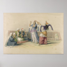 Dancing Girls at Cairo, from 'Egypt and Nubia' Posters