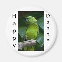 Dancing Green Parrot Fridge Magnet