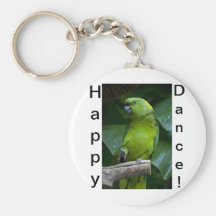 Dancing Green Parrot Keychains