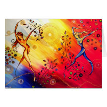"Dancing" greeting card by CatherineHayesArt