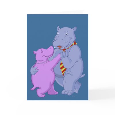 Dancing Hippo Tango Card by anwarart
