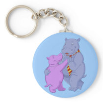 Dancing Hippo Tango Keychain