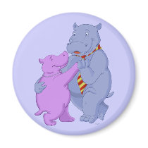 Dancing Hippo Tango Magnet
