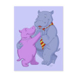 Dancing Hippo Tango Postcard