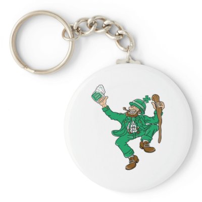 Dancing Irish Man With Green Beer Key Chains by StPatricksDayStore
