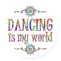 Dancing is My World Round Stickers