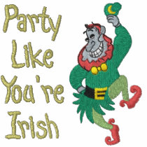 Dancing Leprechaun Embroidered Polo Shirt