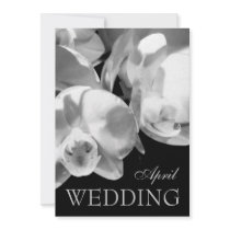Dancing Light/White Orchids Wedding Invitation