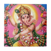 Dancing Lord Ganesha Ceramic Tiles