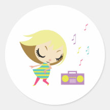 Dancing Maddie Round Stickers