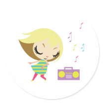 Dancing Maddie Round Stickers