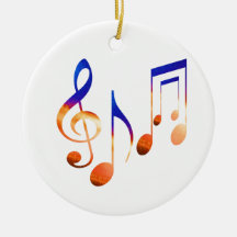 Dancing Music Symbols Christmas Ornaments