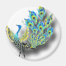 Dancing Peacock Fridge Magnets