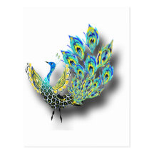 Dancing Peacock Postcard