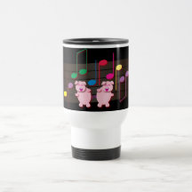 Dancing Piglets:  We love music Coffee Mugs