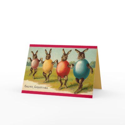 Dancing Rabbits Easter Card by MyOtherPlanet