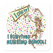 Dancing Skeleton Nursing School Survivor Stickers