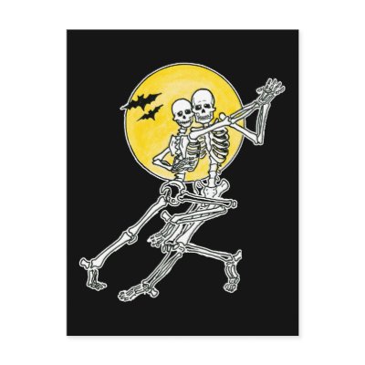 Dancing Skeletons Postcard by countdracula
