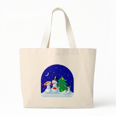 Dancing Snowmen Canvas Bags by Lidusik