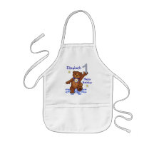 Dancing Teddy Bear 1st Birthday for Girl Apron